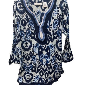 🔴Blue paisley swim cover-up or cute shirt